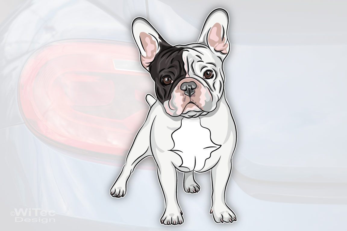 Hundeaufkleber Französische Bulldogge Autoaufkleber Digitaldruck Hundeaufkleber Französische Bulldogge Autoaufkleber Digitaldruck