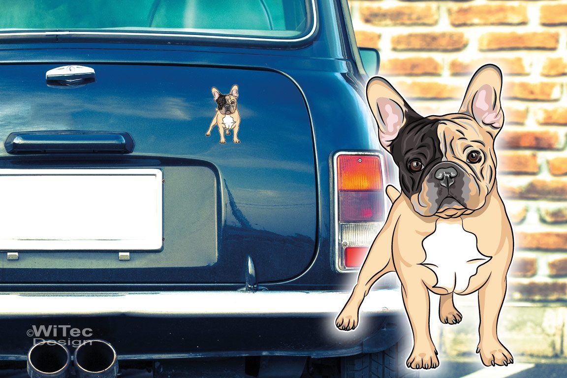 Hundeaufkleber Französische Bulldogge Autoaufkleber Digitaldruck Hundeaufkleber Französische Bulldogge Autoaufkleber Digitaldruck