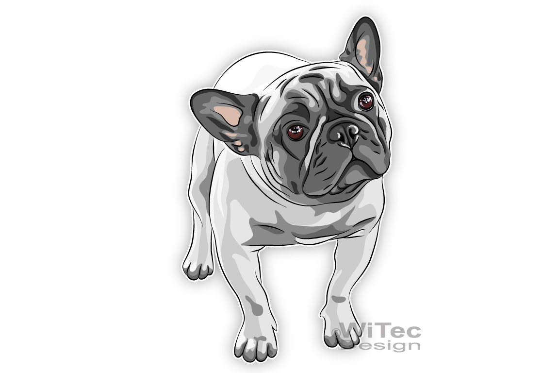 Hundeaufkleber Französische Bulldogge Auto aufkleber Digitaldruck