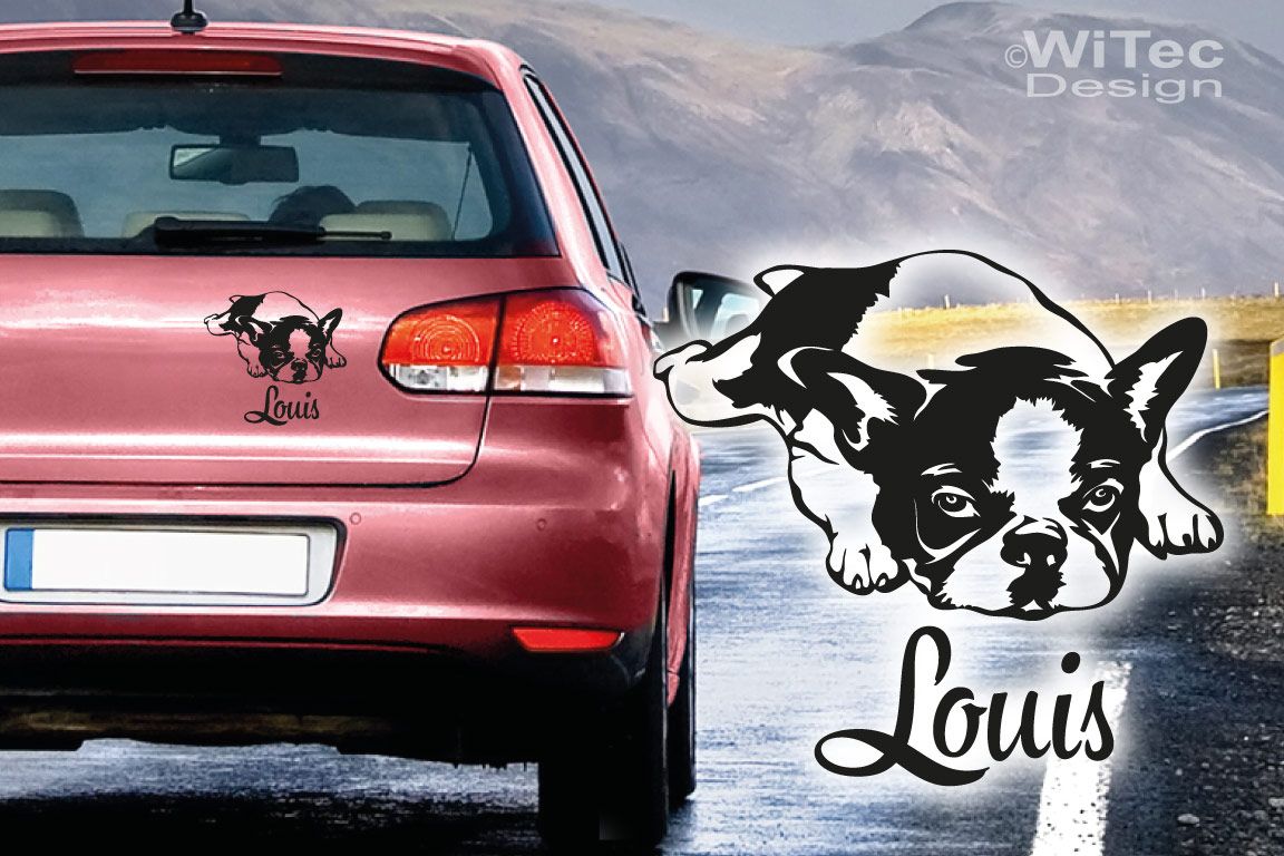 Hundeaufkleber Französische Bulldogge Autoaufkleber