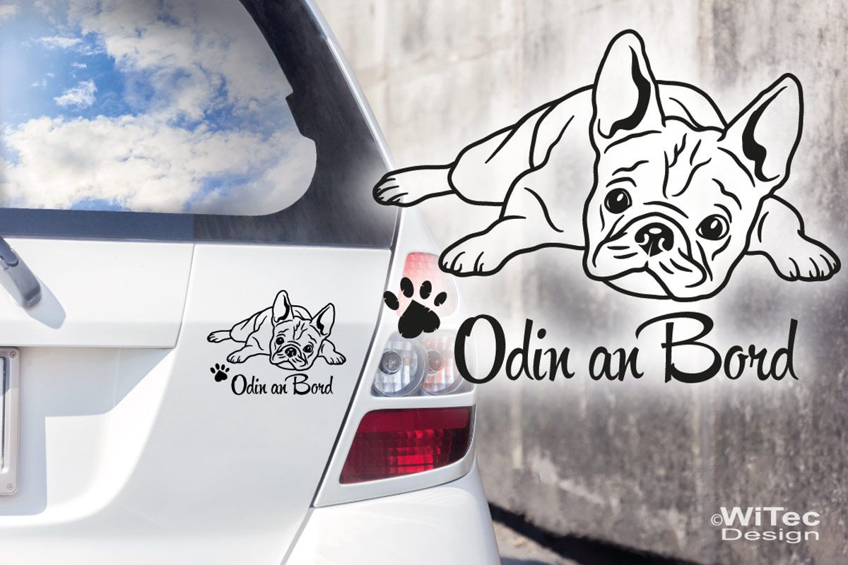 Hundeaufkleber Französische Bulldogge Name Auto Aufkleber