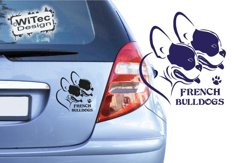 Hundeaufkleber French Bulldogs Französische Bulldogge Hundeaufkleber French Bulldogs Französische Bulldogge Autoaufkleber