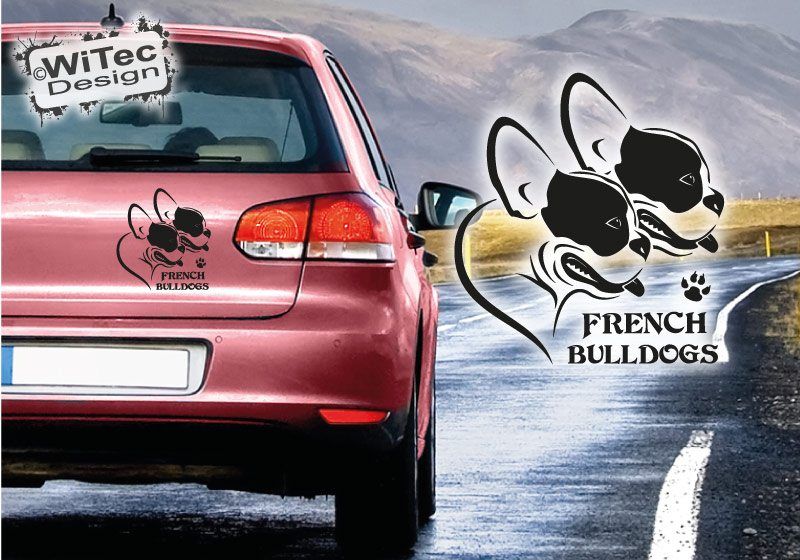 Hundeaufkleber French Bulldogs Französische Bulldogge Autoaufkleber Hundeaufkleber French Bulldogs Französische Bulldogge