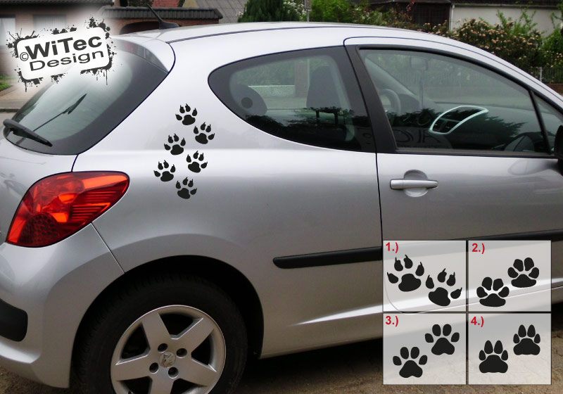 Autoaufkleber Pfoten Hundepfoten Aufkleber Sticker