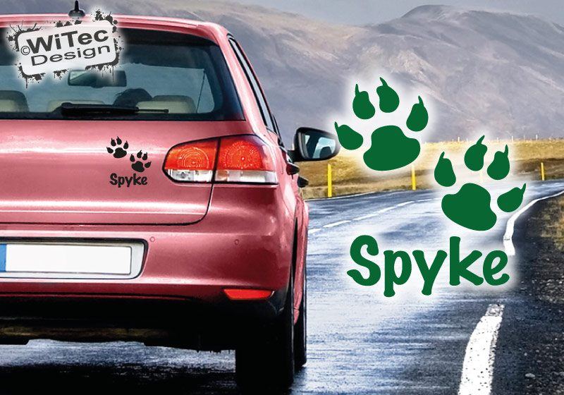 Autoaufkleber Pfote Hund Name Auto Aufkleber Sticker