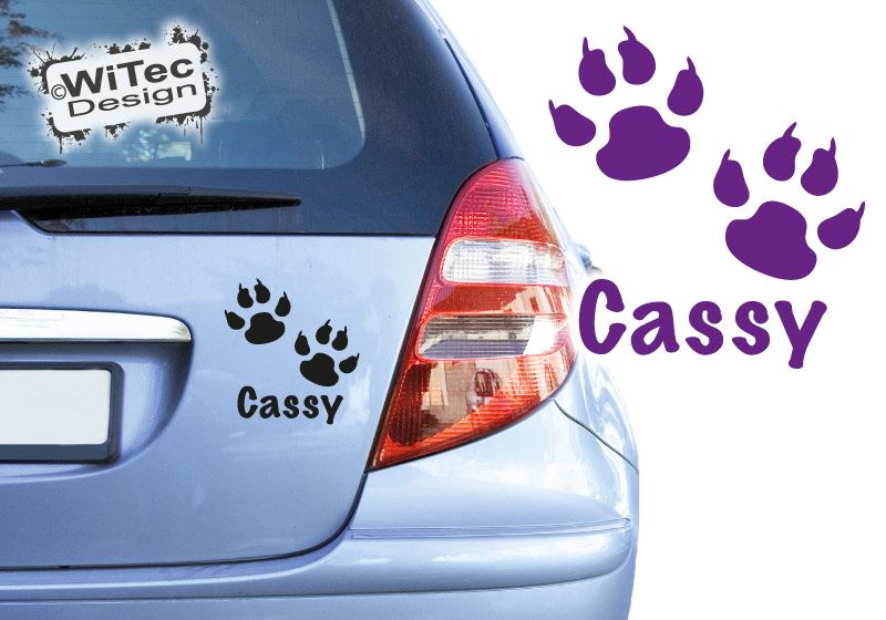 Autoaufkleber Pfote Hund Name Auto Aufkleber Sticker