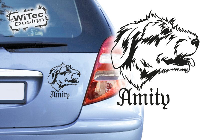 Irish Wolfhound Autoaufkleber Wunschname Hundeaufkleber