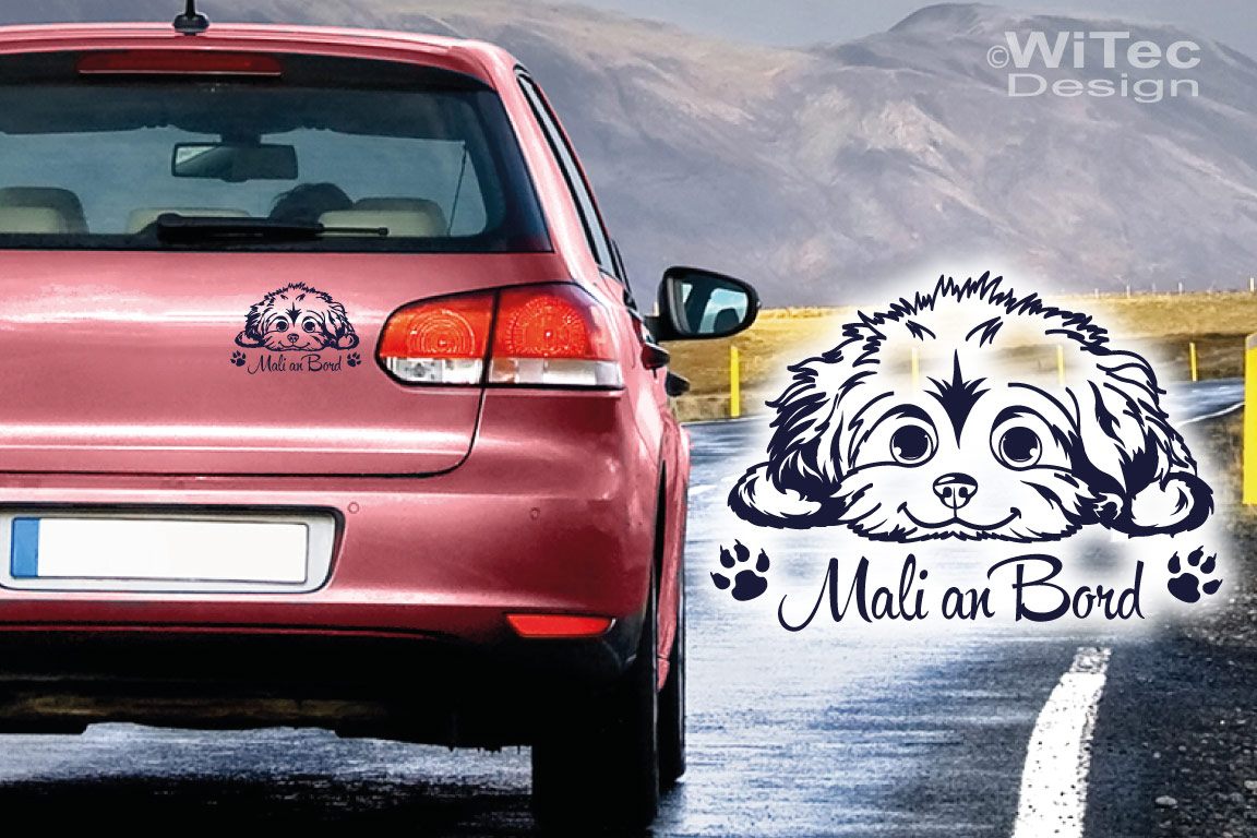 Hundeaufkleber Malteser Wunschname Auto Aufkleber