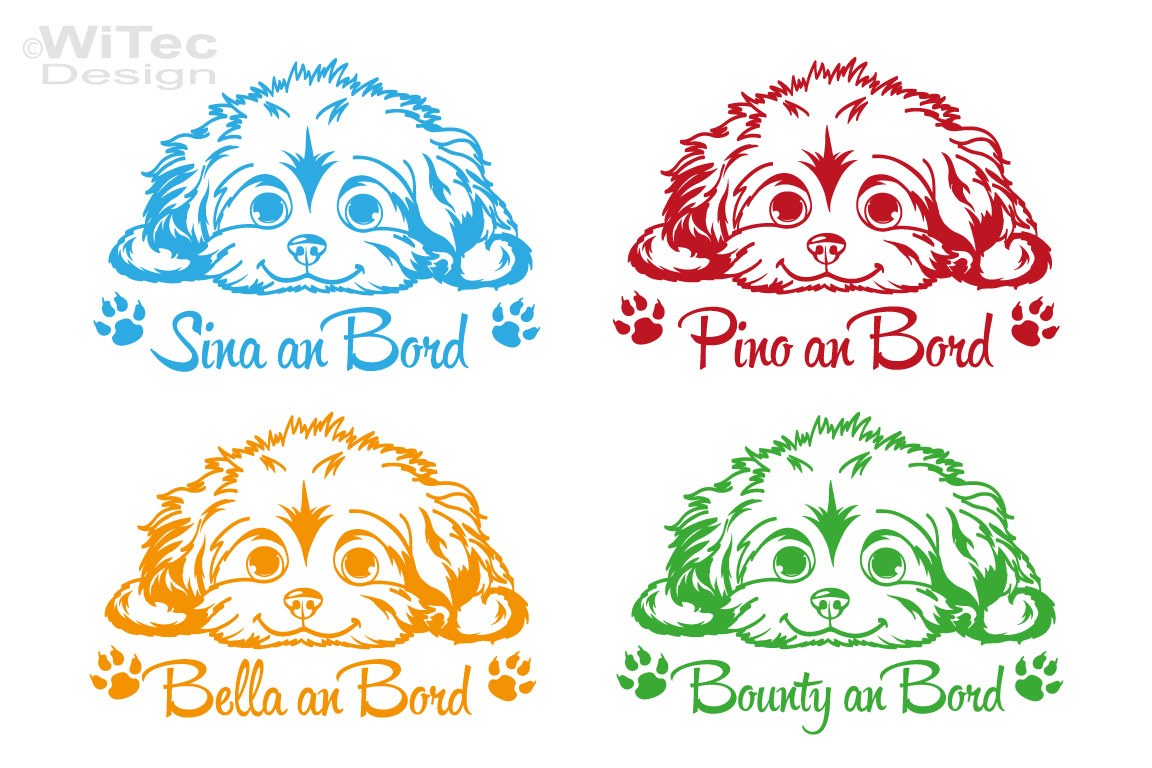 Hundeaufkleber Malteser Autoaufkleber Name