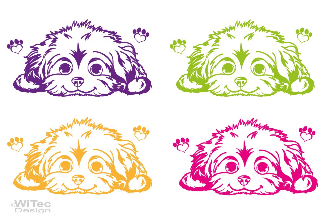 Hundeaufkleber Malteser Pfoten Auto Aufkleber Hundeaufkleber Malteser Autoaufkleber Hund Sticker