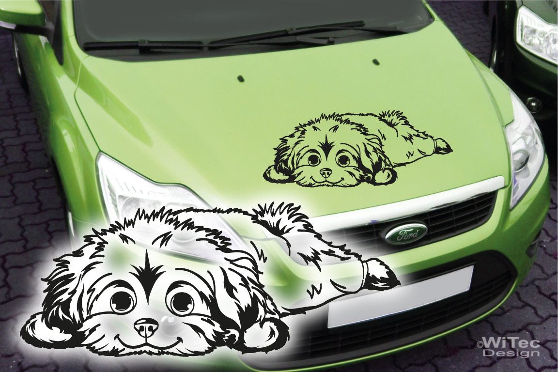 Hundeaufkleber Malteser Auto Aufkleber Sticker