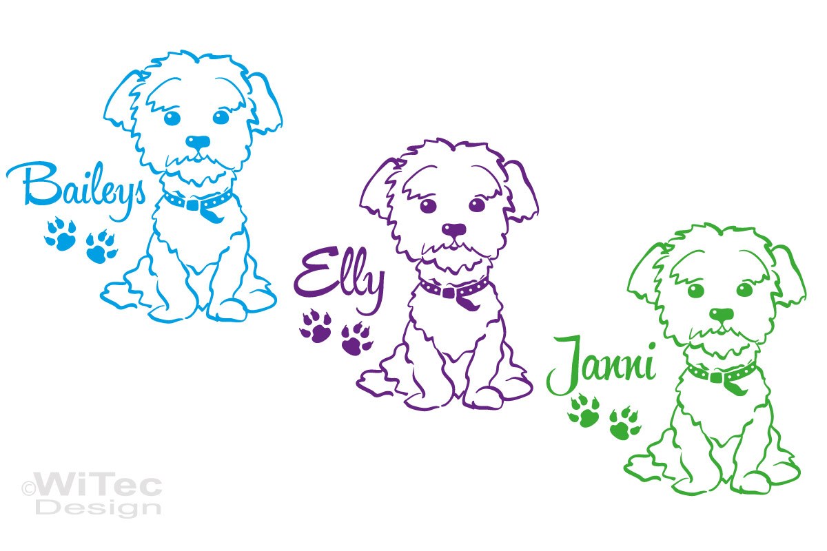 Hundeaufkleber Malteser Autoaufkleber Hundesticker