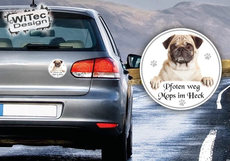 Mops Autoaufkleber Pfoten weg Aufkleber Auto Sticker Autosticker