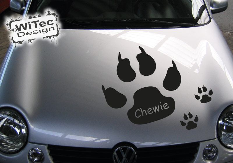 Hundepfote Wunschname Autoaufkleber Hund Pfoten Set Hundepfote Wunschname Autoaufkleber Hund Pfoten Set