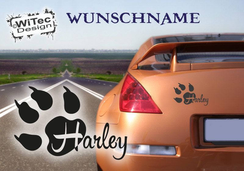 Hundeaufkleber Wunsch Name Pfote Autoaufkleber Aufkleber Hundeaufkleber Wunsch Name Pfote Autoaufkleber Aufkleber