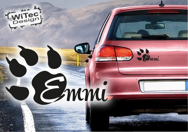 Hundeaufkleber Wunsch Name Pfote Autoaufkleber Aufkleber Hundeaufkleber Wunsch Name Pfote Autoaufkleber Aufkleber