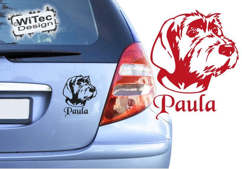 Rauhaardackel Dackel Autoaufkleber Name Hundeaufkleber Aufkleber