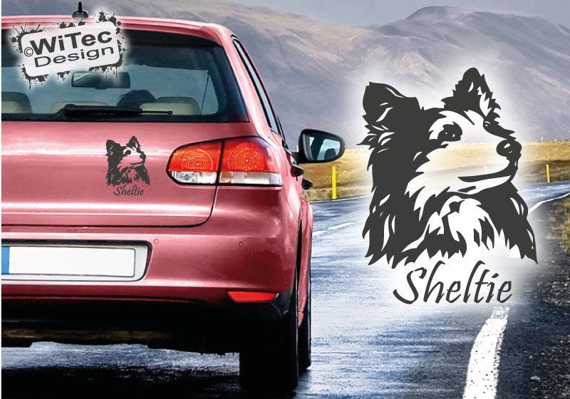 Hundeaufkleber Sheltie Shetland Sheepdog Autoaufkleber Hundeaufkleber Sheltie Shetland Sheepdog Autoaufkleber