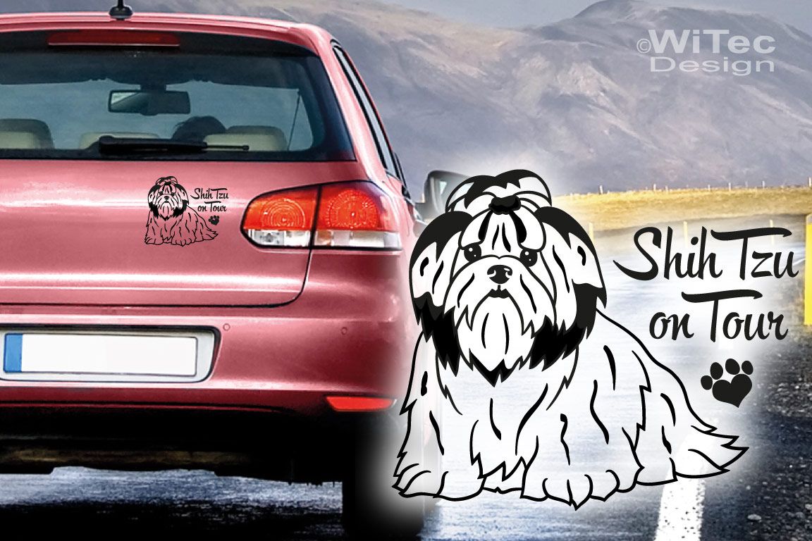 Autoaufkleber Shih Tzu Hundeaufkleber Hundeaufkleber Shih Tzu Auto Aufkleber Sticker