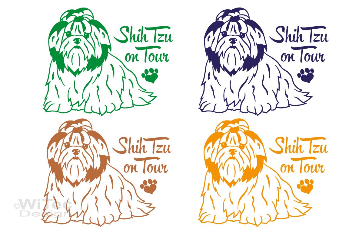 Hundeaufkleber Shih Tzu Auto Aufkleber Hundeaufkleber Shih Tzu Autoaufkleber
