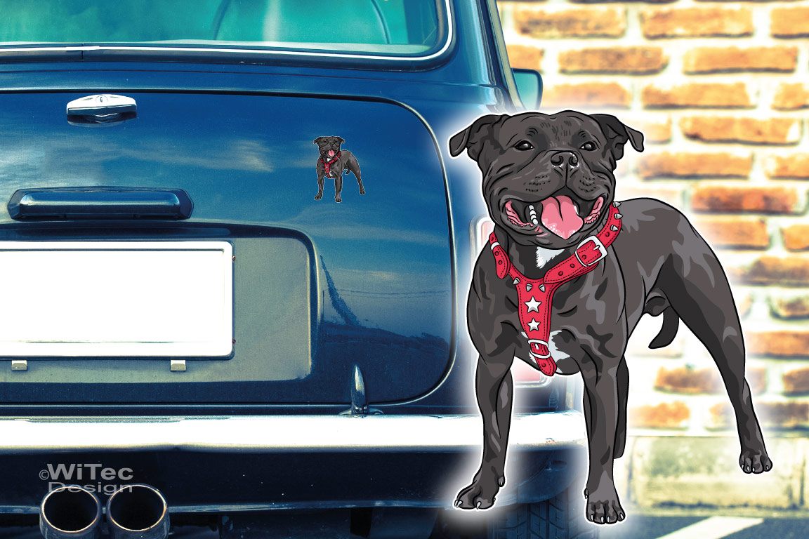 Hundeaufkleber Staffordshire Bull Terrier Autoaufkleber Hundeaufkleber Staffordshire Bull Terrier Autoaufkleber