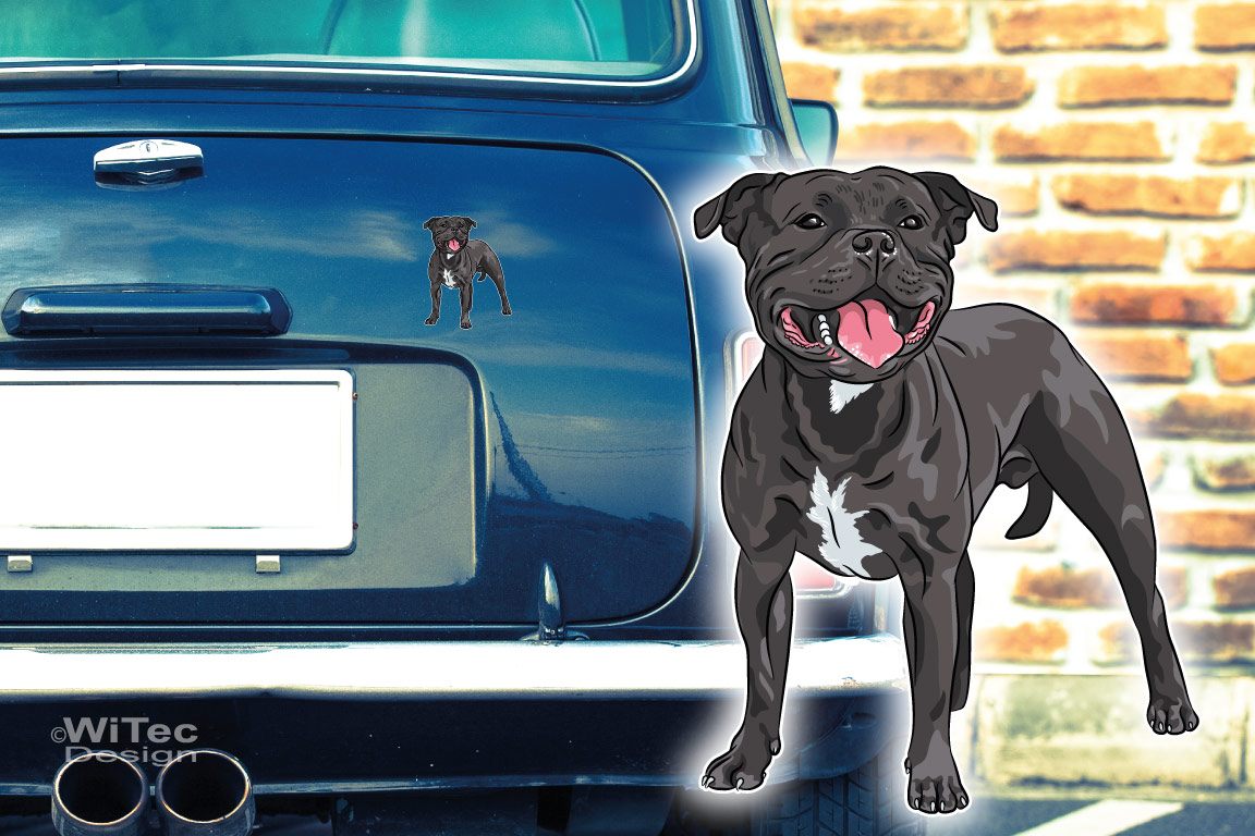 Hundeaufkleber Staffordshire Bull Terrier Autoaufkleber