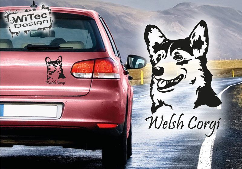Hundeaufkleber Welsh Corgi mit Namen Autoaufkleber Sticker Hundeaufkleber Welsh Corgi mit Namen Autoaufkleber Sticker
