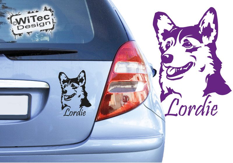 Hundeaufkleber Welsh Corgi mit Namen Autoaufkleber Sticker Hundeaufkleber Welsh Corgi mit Namen Autoaufkleber Sticker