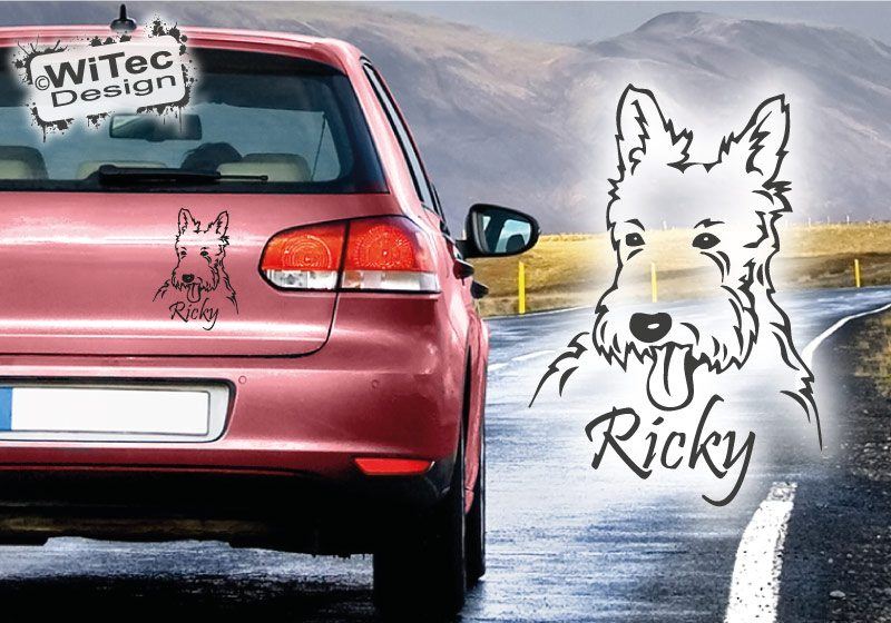 Hundeaufkleber West Highland Terrier Name Aufkleber Autoaufkleber
