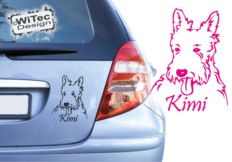 Hundeaufkleber West Highland Terrier Name Aufkleber Autoaufkleber