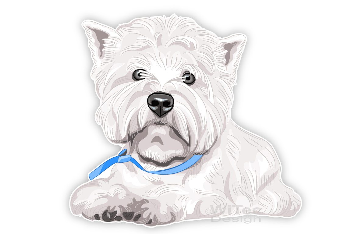 Hundeaufkleber West Highland White Terrier Autoaufkleber