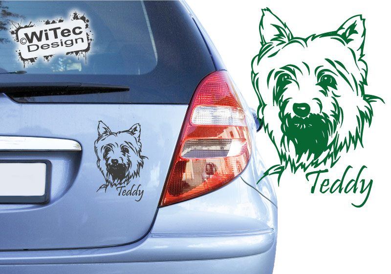 Yorkshire Terrier Wunschname Hundeaufkleber Aufkleber