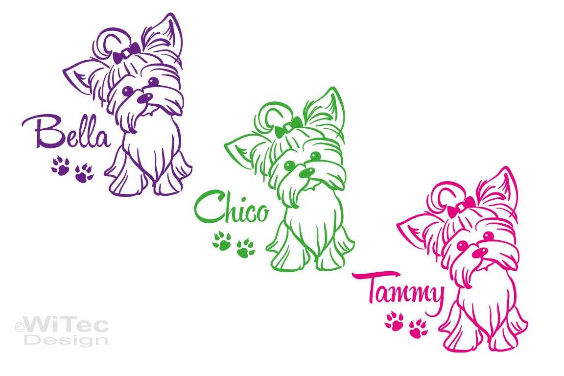 Yorkshire Terrier Hundeaufkleber Hundesticker Aufkleber Hunde Tattoo