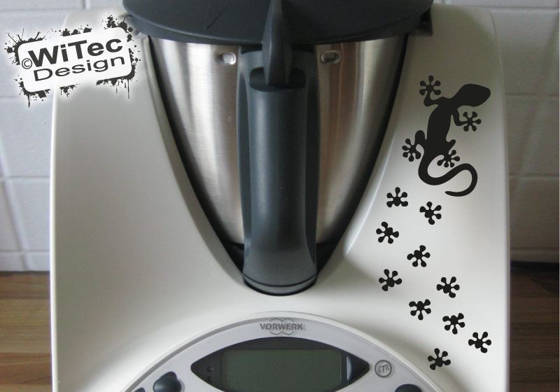 Thermomix Aufkleber Gecko Gekko + Pfoten für Thermomix TM31 TM 31