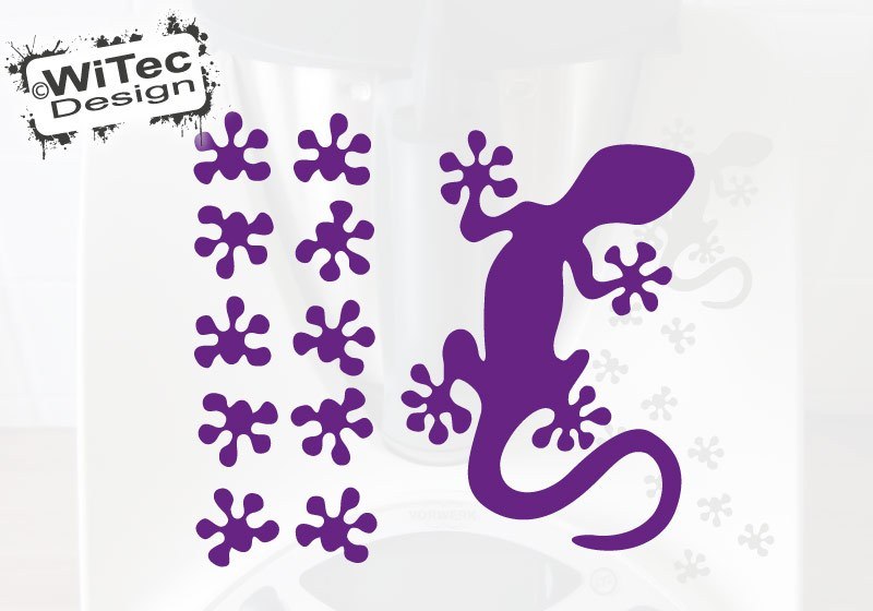 Thermomix Aufkleber Gecko Gekko + Pfoten für Thermomix TM31 TM 31