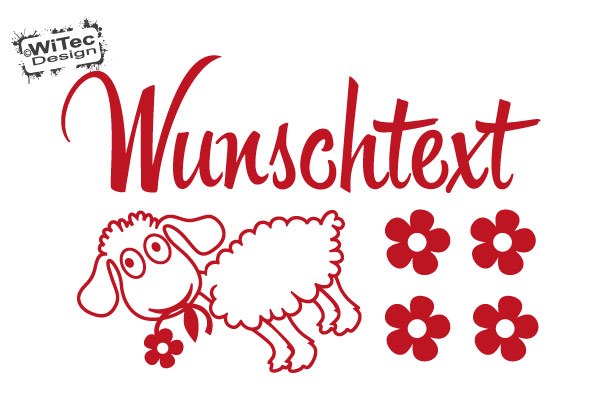Schaf Blumen Wunschtext Aufkleber für Thermomix Schaf Blumen Wunschtext Aufkleber für Thermomix