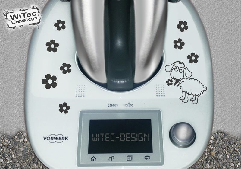 Thermomix Aufkleber Schaf Blumen Set für TM5 Thermomix Aufkleber Schaf Blumen Set für TM5