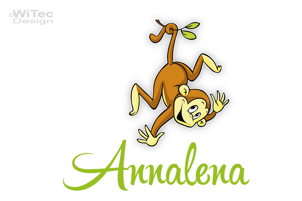 Türaufkleber Affe Name Kinderzimmer Türtattoo Afrika