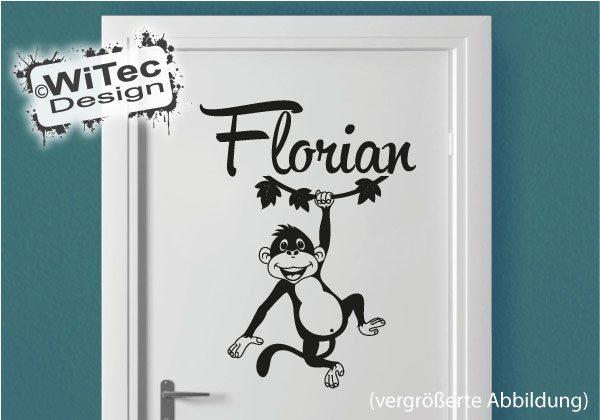 Affe Schimpanse Kinderzimmer Türaufkleber