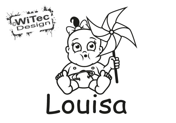 Baby Mädchen Wunsch Name Türaufkleber