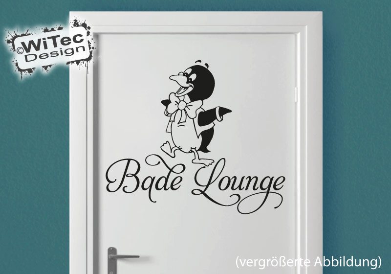 Bade Lounge Türaufkleber Badezimmer Pinguin