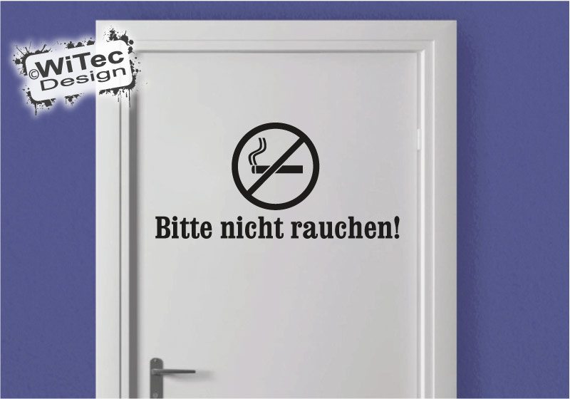 Bitte nicht rauchen Türaufkleber Büro Gewerbe Türtattoo