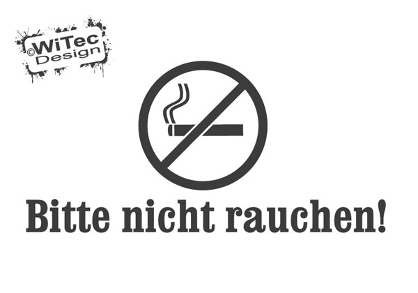 Bitte nicht rauchen Türaufkleber Büro Gewerbe Türtattoo