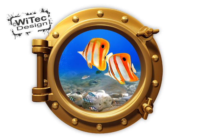 Türaufkleber Badezimmer Bullauge Fische Tür Aufkleber