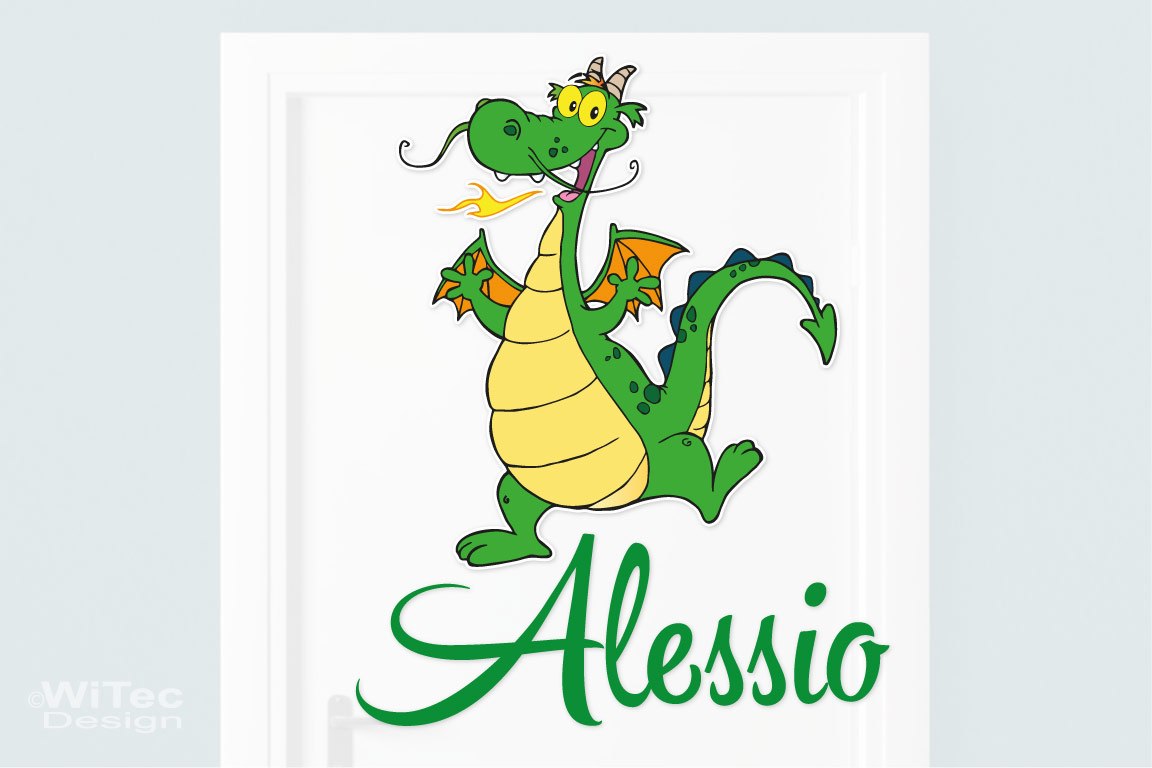 Türaufkleber Drache Wunschname Kinderzimmer Türaufkleber Drache Wunschname Kinderzimmer