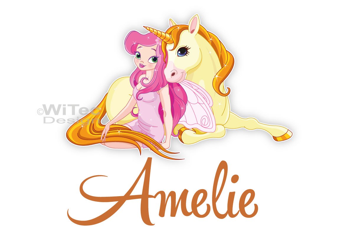 Türaufkleber Einhorn Elfe Kinderzimmer Türtattoo