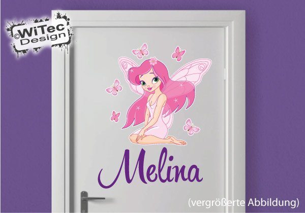 Elfe Fee Schmetterling Türaufkleber Kinderzimmer