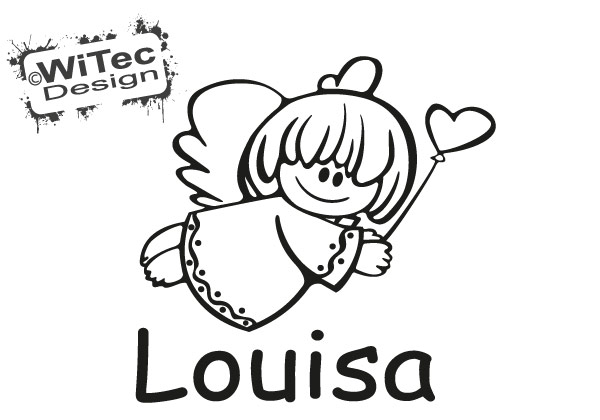 Türaufkleber Engel Wunsch Name