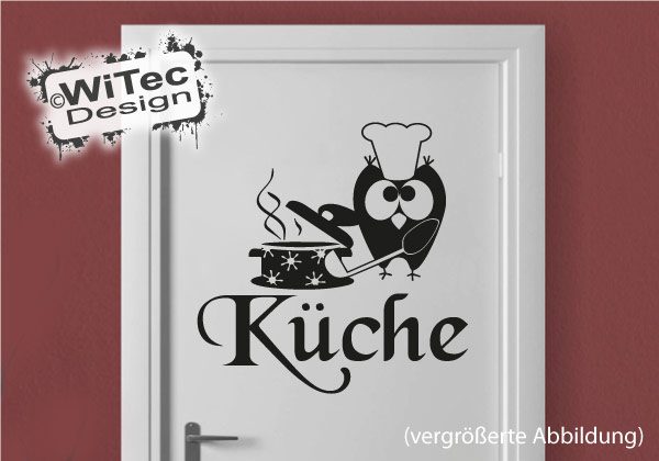 Eule Koch Küche Türaufkleber Türtattoo
