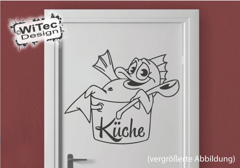 Türaufkleber Küche Fisch Kochtopf Türtattoo Küchentür